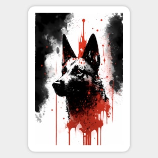 German Shepherd Grunge Painting Sticker